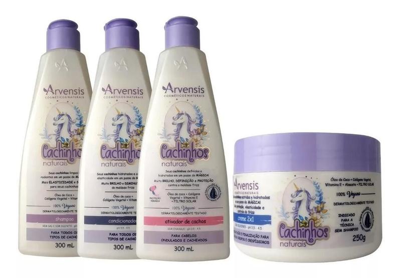 Imagem de Kit Arvensis Cachinhos Shampoo Cond Ativ Ondulado Creme 2X1