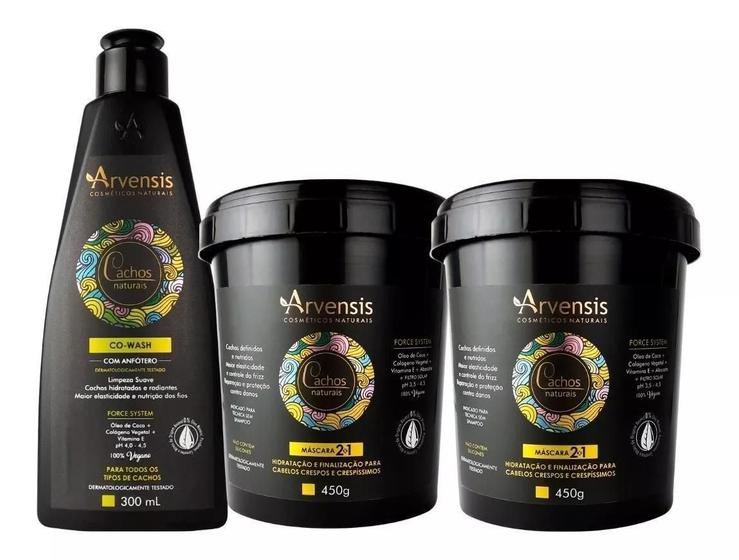 Imagem de Kit Arvensis Cachos Mascara 2X1 450G 2 Unidades + 1 Co-Wash