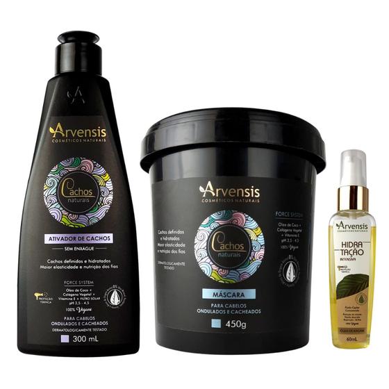 Imagem de Kit Arvensis Cachos Ondulados Ativador Masc + Óleo de Argan