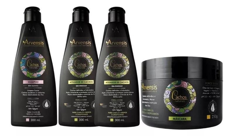 Imagem de Kit Arvensis Cachos Shampoo + 2 Ativador Crespo + Máscara