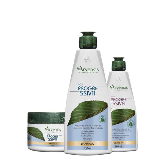 Imagem de Kit Arvensis Pós Progressiva Shampoo Máscara e Leave-in (3 produtos)