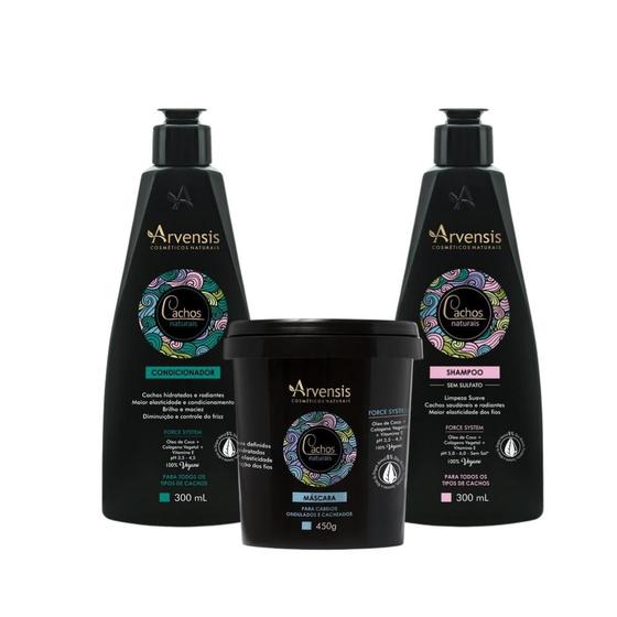 KIT Arvensis Shampoo Condicionador e Mascara Cachos Naturais Menor preço em KIT Arvensis Shampoo Condicionador e Mascara Cachos Naturais