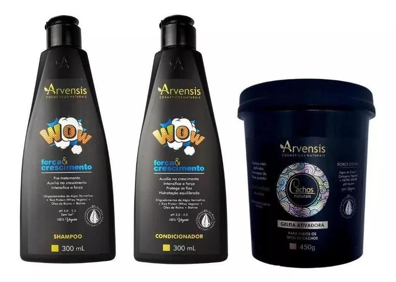 Imagem de Kit Arvensis Shampoo E Condicionador Wow + Geleia Suave 450G