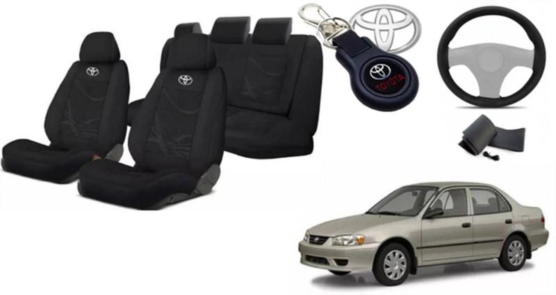 Imagem de Kit Assentos Capas Personalizado Corolla 98-03 + Volante + Chaveiro