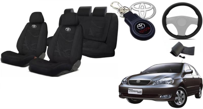 Imagem de Kit Assentos Personalizado Corolla 03-08 + Volante + Chaveiro