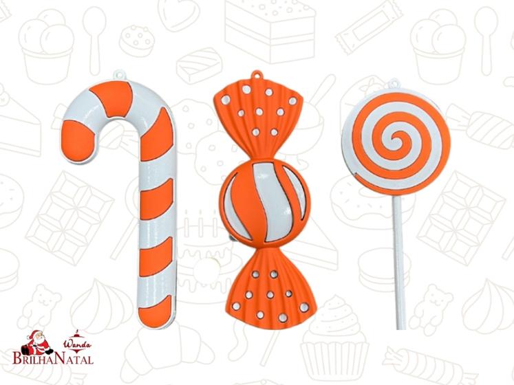 Imagem de Kit Atacadista 15 Peças de Doces Enfeites de Natal de 15 cm - Decoração de Pendurar.