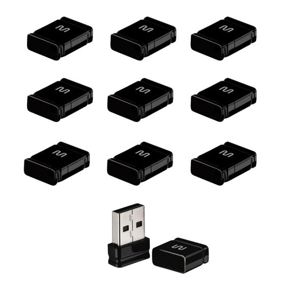 Imagem de Kit Atacado 10 Pendrive Nano Preto 8GB Multilaser