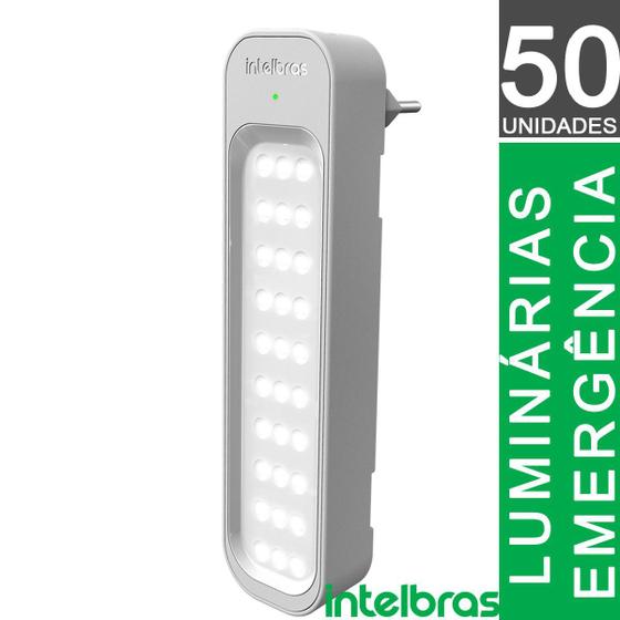 Imagem de Kit Atacado 50 Lâmpadas Luminárias De Emergência Sem Fio 30 Leds, Recarregável Intelbras LEA 150 p/ Condomínio Empresas