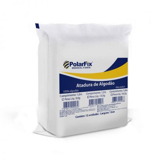 Imagem de KIT Atadura Algodão Ortopédico 12cm x 1,0m - Pacote com 12 unidades - POLAR FIX - KIT C/ 05 UNID.