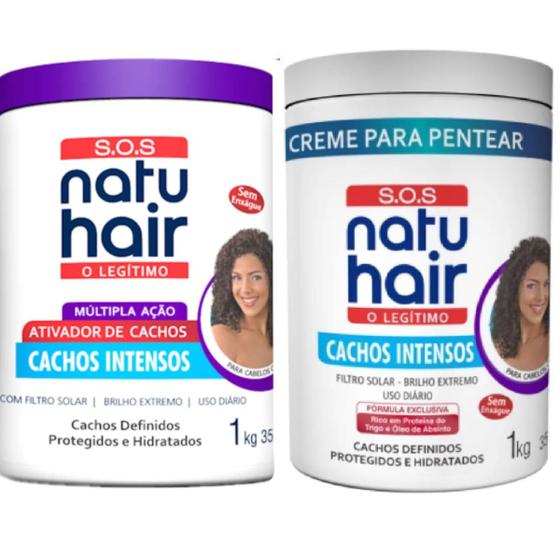 Imagem de Kit Ativador de Cachos + Creme para Pentear Natuhair Cachos Intensos