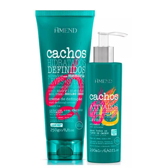 Imagem de Kit Ativador De Cachos + Leave-in Cachos Fechados Amend 250g