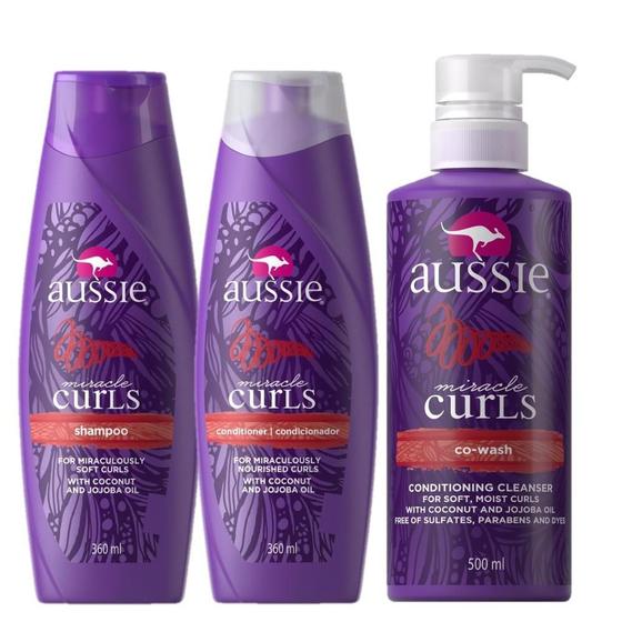 Imagem de Kit Aussie Miracle Curls Shampoo e Condicionador 360ml + Condicionador Co-Wash 500ml