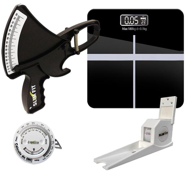 Kit Avaliação Física medidor de gordura Adipômetro clínico com Balança estadiômetro nutrição Menor preço em Kit Avaliação Física medidor de gordura Adipômetro clínico com Balança estadiômetro nutrição