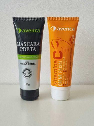 Imagem de Kit Avenca Argila Preta Removedora de Cravos e Vitamina C Anti Rugas Hidratação Facial