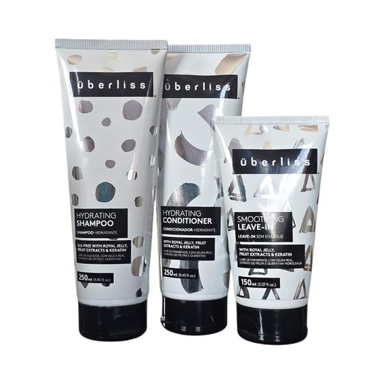 Imagem de Kit Avlon Uberliss Hydrating  Shampoo 250ml  Condicionador 250ml  Smoothing Leavein 150ml