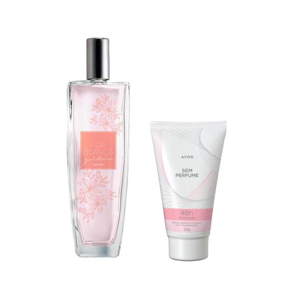 Kit avon perfume pur blanca gardenia e desodorante creme bisnaga s