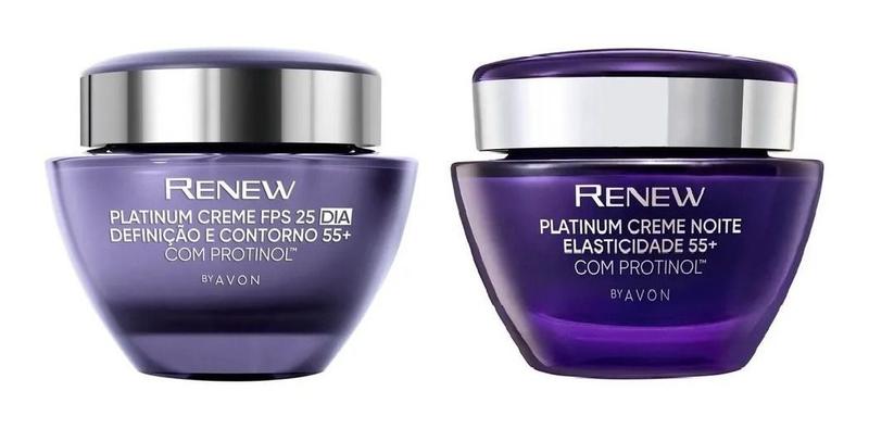 Imagem de Kit Avon Renew Platinum 55+ Creme Anti-idade Dia E Noite 50g