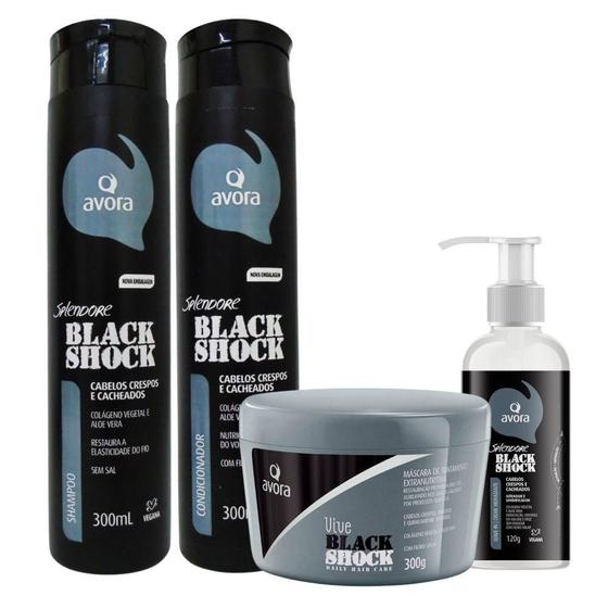 Imagem de Kit Avora Splendore Black Shock Com 4