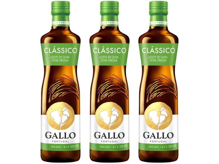 Kit Azeite de Oliva Gallo Clássico Extravirgem Menor preço em Kit Azeite de Oliva Gallo Clássico Extravirgem