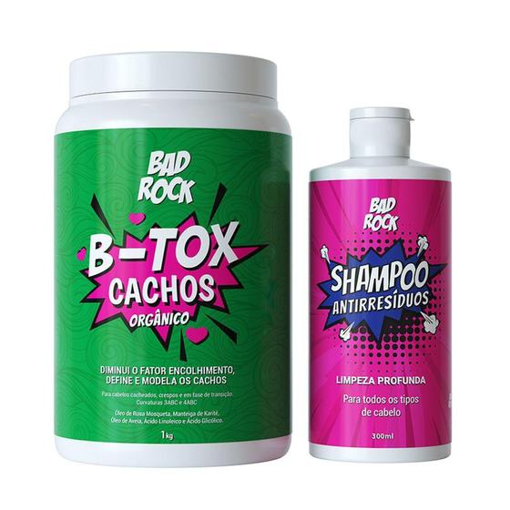 Kit B-TOX Cachos 1Kg + Shampoo Antirresíduos Bad Rock 300ml - Kit De ...