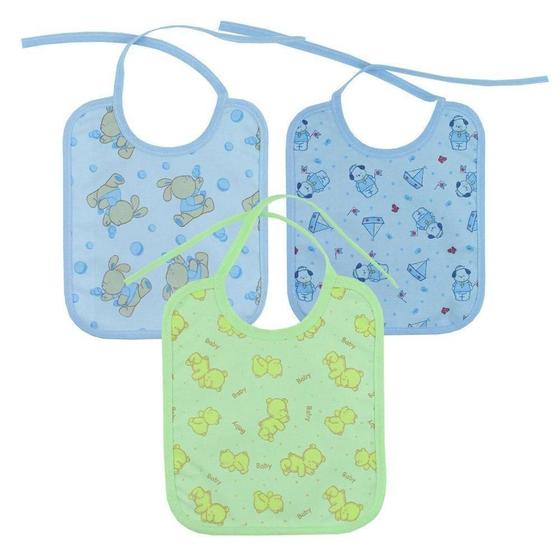 Imagem de Kit Babador Infantil De Pano Estampadas 3 Peças Parapipi