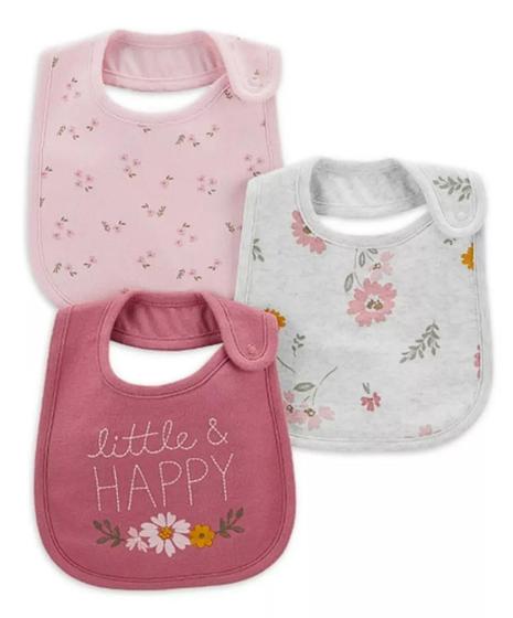 Imagem de Kit Babadores Flores Rosa com 3 unidades - Child Of Mine