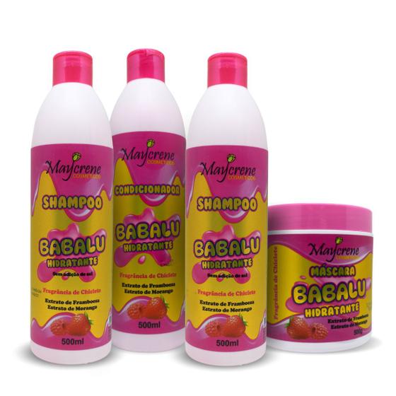 Imagem de Kit Babalu Hidratante Maycrene com 2 Shampoos - 4 Produtos