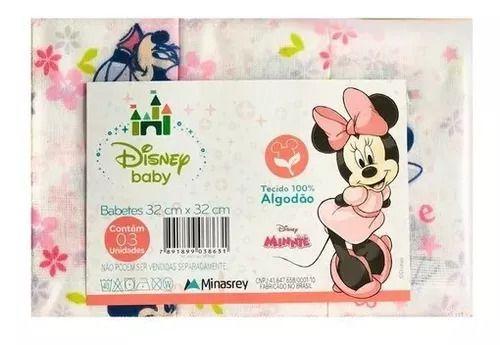 Imagem de Kit Babete 32x32cm Disney 3 Peças Minnie Ou Mickey