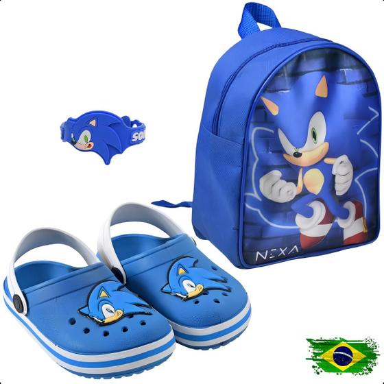 Imagem de Kit Babuche Infantil Com Mochila Azul Nexa