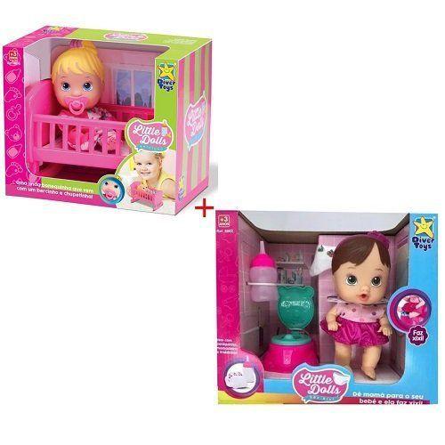 Imagem de Kit BABY Little DOLLS Bercinho + FAZ Xixi Divertoys