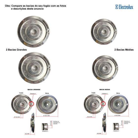 Imagem de Kit bacias p/ fogões electrolux 4 bocas 52 lbr