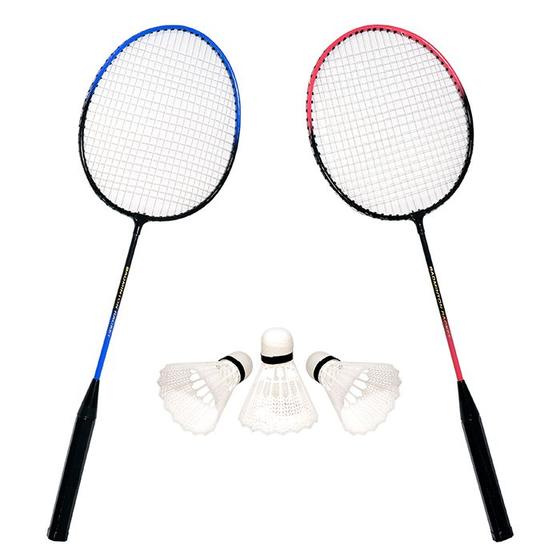 Imagem de Kit Badminton 2 Raquetes 3 Petecas 1 Bolsa