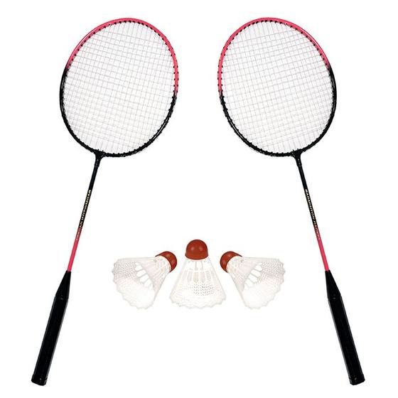 Imagem de Kit Badminton 2 Raquetes + 3 Petecas + Bolsa Com Zíper