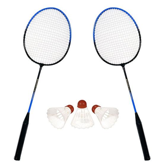 Imagem de Kit Badminton 2 Raquetes  3 Petecas e Bolsa Com Zíper 