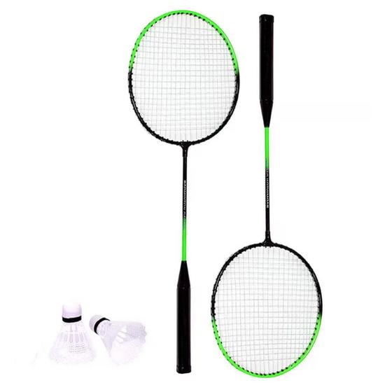 Imagem de Kit Badminton Raquete e Peteca Verde Redstar