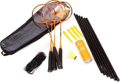 Imagem de Kit Badminton Vollo 4 Raq. 3 Petecas De Nylon Rede E Suporte