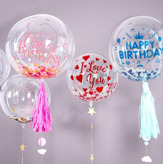 Imagem de Kit Balão Bubble 24 Polegadas Festa Transparente Decorativo - QUANTIDADE A ESCOLHER