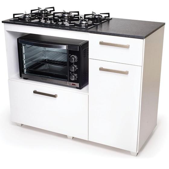 Kit Balcão Branco Com Cooktop 5 Bocas E Forno 45l Moob 220v - Forno ...