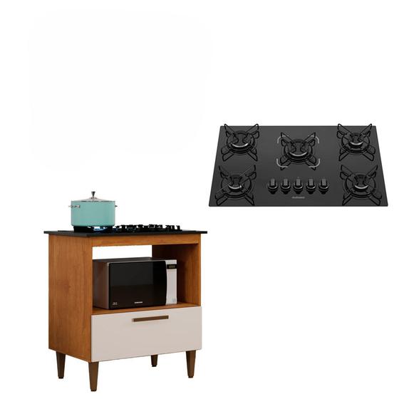 Imagem de Kit Balcão Cooktop Itatiaia 1 Porta com Fogão Cooktop 5 Bocas