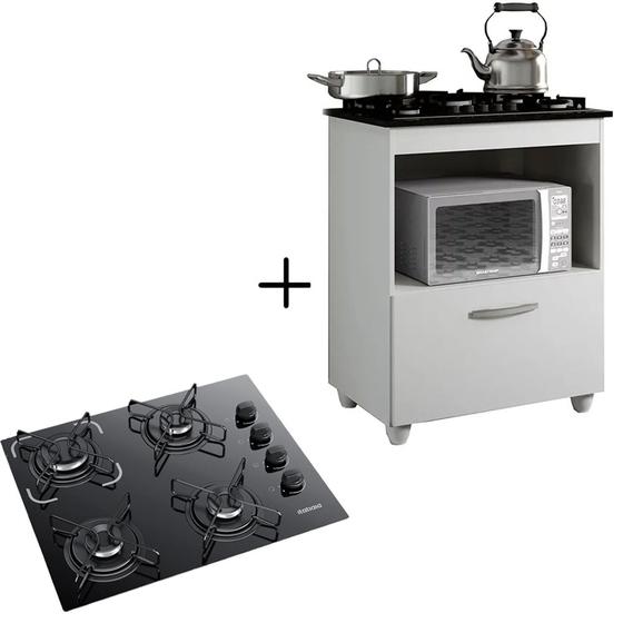 Imagem de Kit Balcão Cooktop Itatiaia com 1 Porta e Fogão Cooktop 4 Bocas