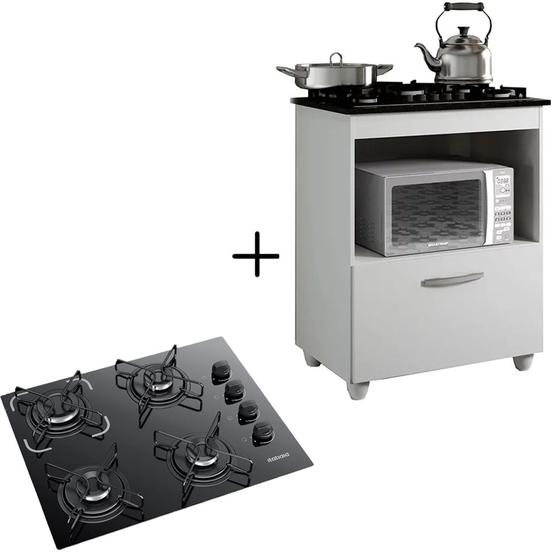 Kit Balcão Cooktop Itatiaia com 1 Porta e Fogão Cooktop 4 Bocas Imagem de Kit Balcão Cooktop Itatiaia com 1 Porta e Fogão Cooktop 4 Bocas