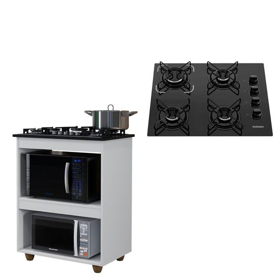 Imagem de Kit Balcão Cooktop Turim com Fogão Cooktop 4 Bocas Itatiaia