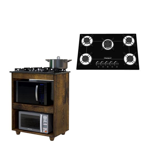 Imagem de Kit Balcão Cooktop Turim com Fogão Cooktop 5 Bocas Chamalux