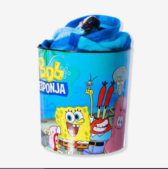 Imagem de Kit balde de pipoca + manta bob esponja 10140890 - ZONA CRIATIVA