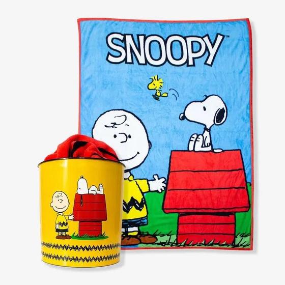 Imagem de Kit Balde Pipoca com Manta Snoopy Zona Criativa 