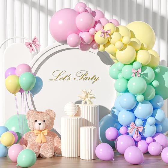 Imagem de Kit Balloon Garland Arch Yishebapa 135 unidades de látex pastel