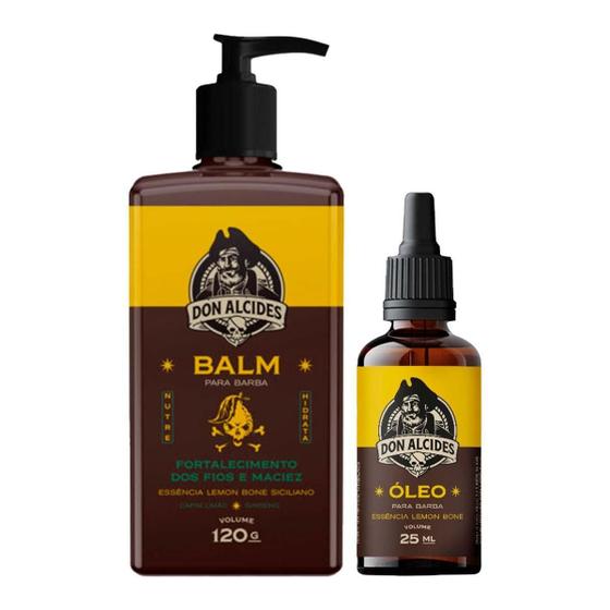 Imagem de Kit Balm E Óleo Para Barba Lemon Bone Don Alcides