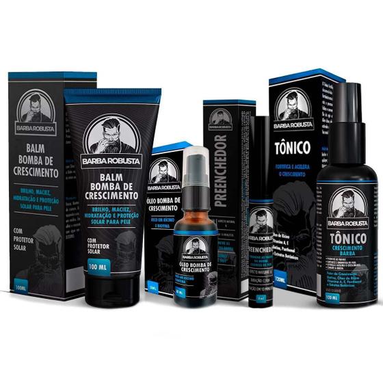 Imagem de Kit Balm Óleo Preenchedor Tônico Para Barba Robusta