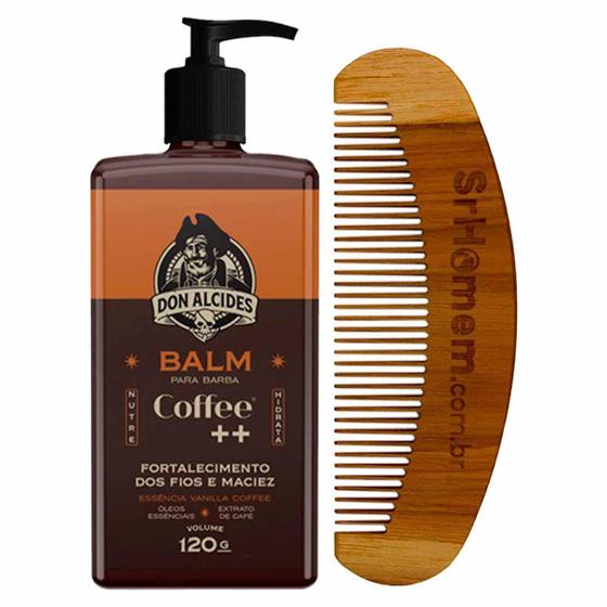 Imagem de Kit Balm Para Barba Coffee 120Ml E Pente Curvo Don Alcides