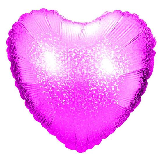 Imagem de Kit Balões em forma de Coração Rosa Pink para festas e ocasiões especiais 45 cm cada 5 Unidades